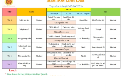 THỰC ĐƠN THÁNG 10 (NGÀY 02-07/10/2023)